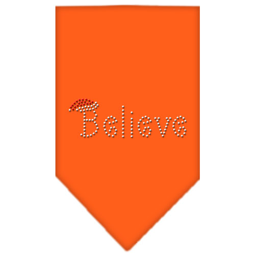 Believe Rhinestone Bandana Orange Large
